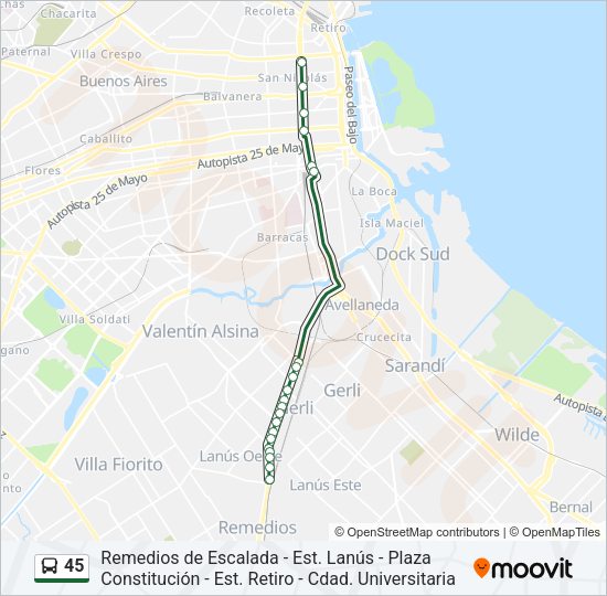 Mapa de 45 de Colectivo