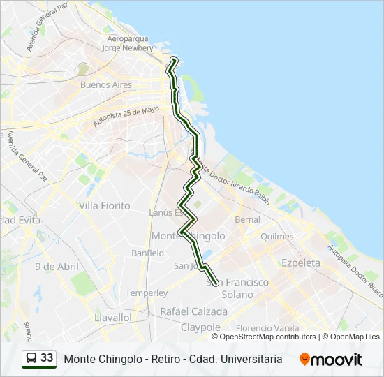 33 Colectivo Line Map