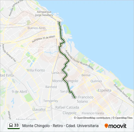 33 Colectivo Line Map