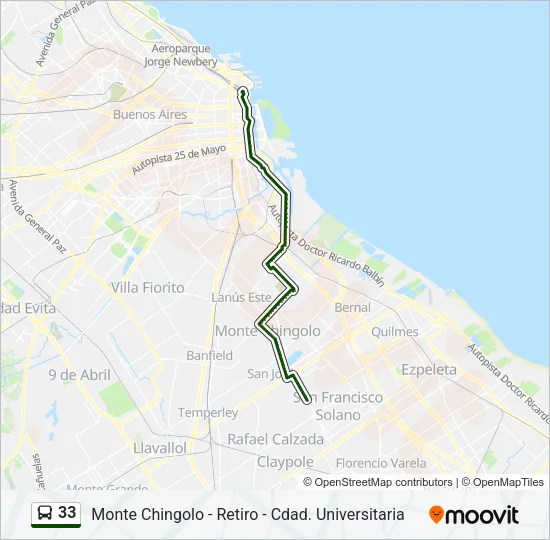 33 Colectivo Line Map