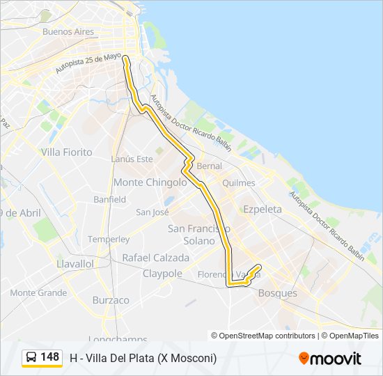 Mapa de 148 de Colectivo