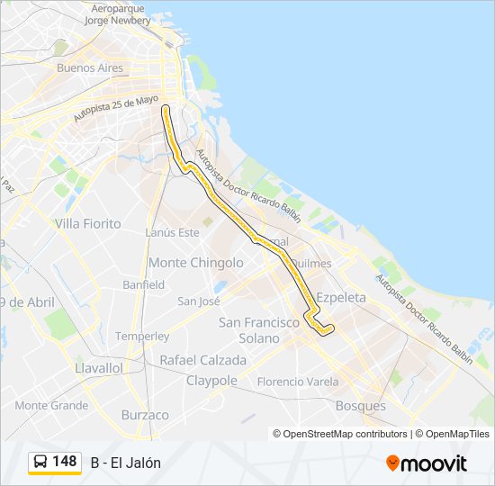 Mapa de 148 de Colectivo