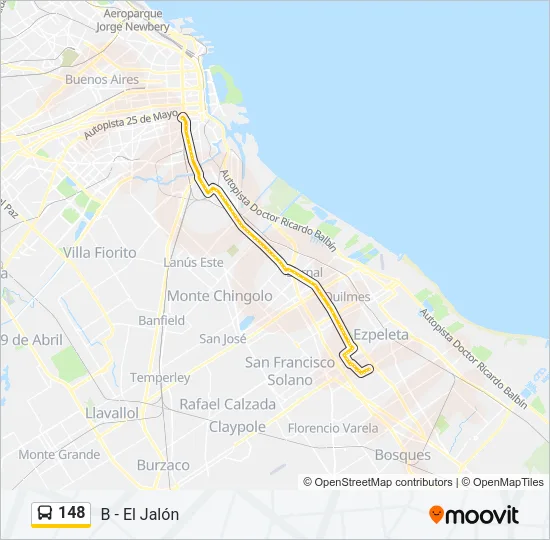 148 Colectivo Line Map