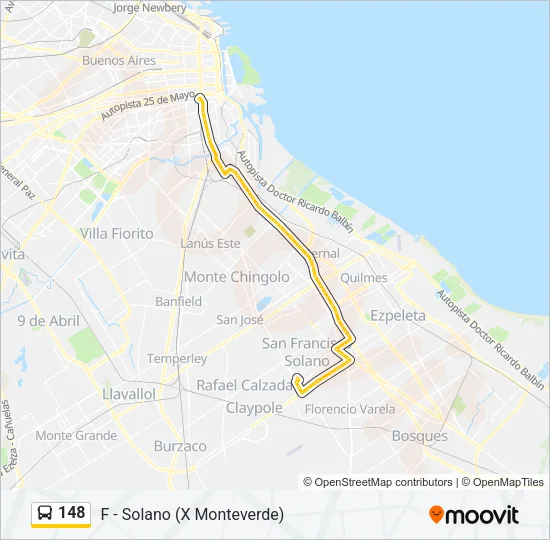 148 Colectivo Line Map