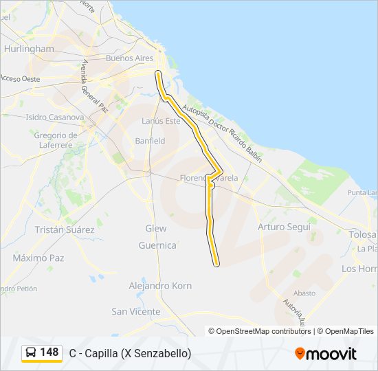 Mapa de 148 de Colectivo