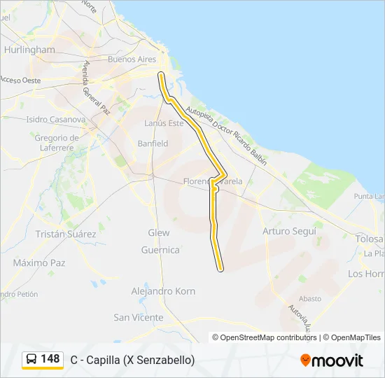 148 Colectivo Line Map