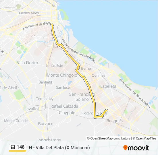 148 Colectivo Line Map