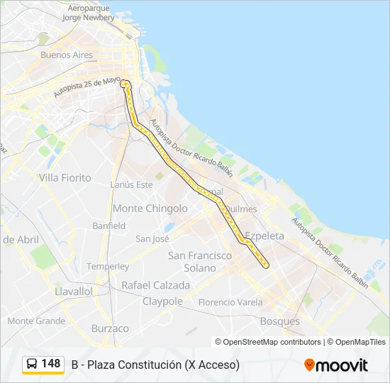 148 Colectivo Line Map