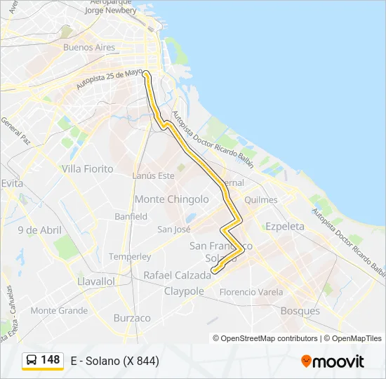 148 Colectivo Line Map