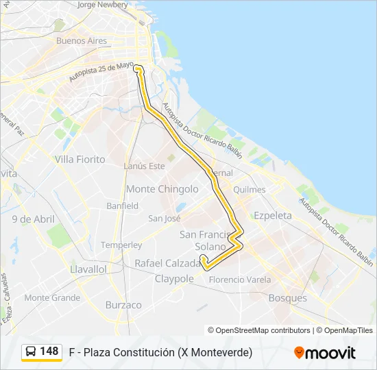 148 Colectivo Line Map