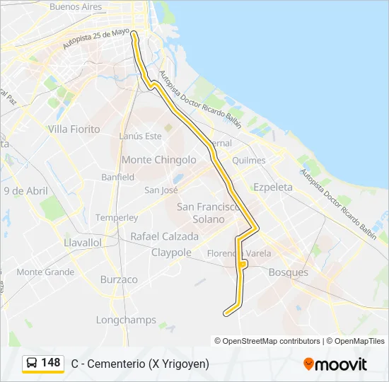 148 Colectivo Line Map