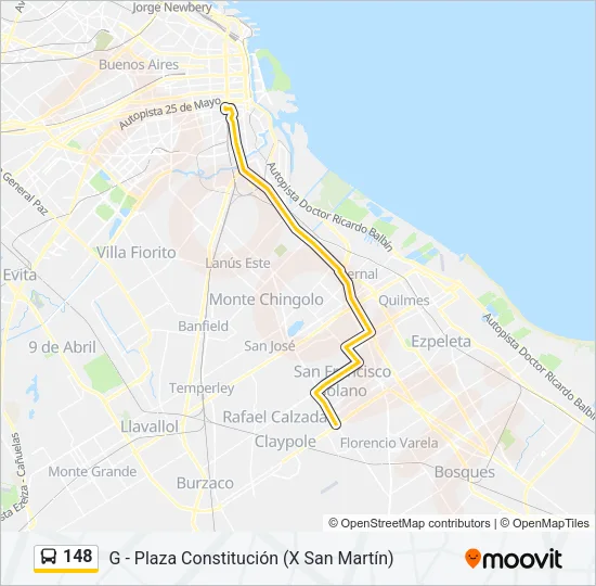 148 Colectivo Line Map