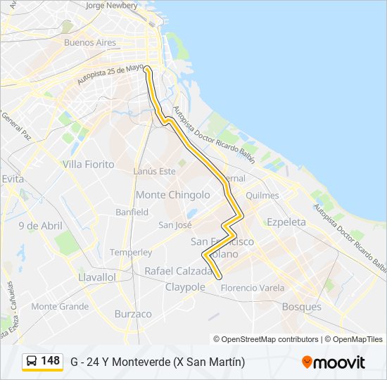 148 Colectivo Line Map