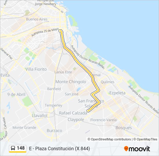 148 Colectivo Line Map