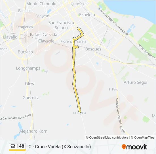 148 Colectivo Line Map