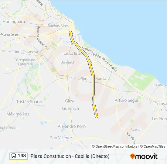 148 Colectivo Line Map