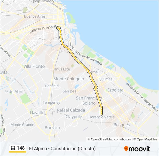 Mapa de 148 de Colectivo