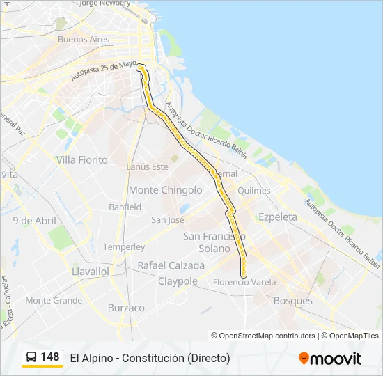 148 Colectivo Line Map