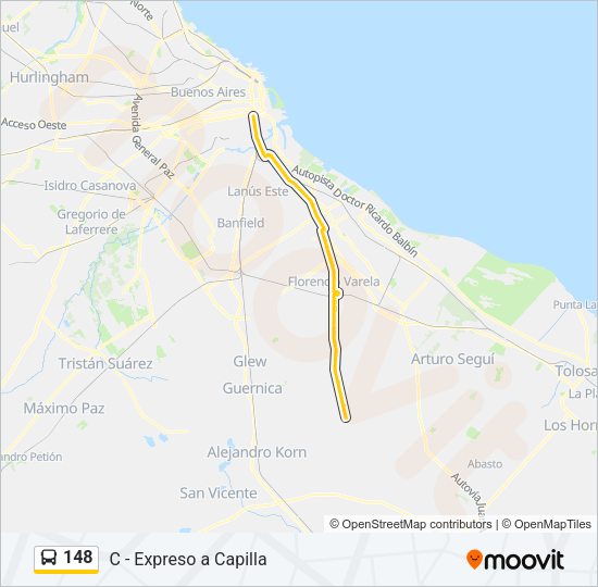 Mapa de 148 de Colectivo