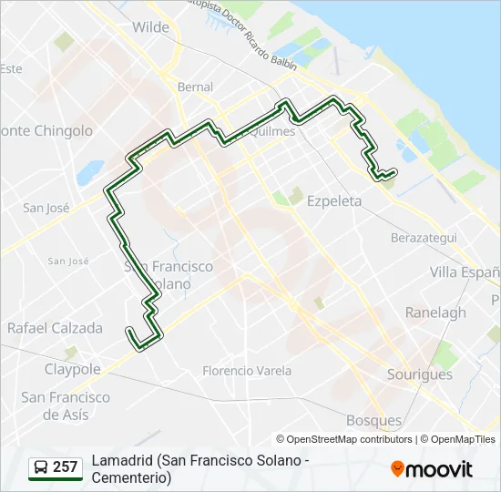 257 Colectivo Line Map