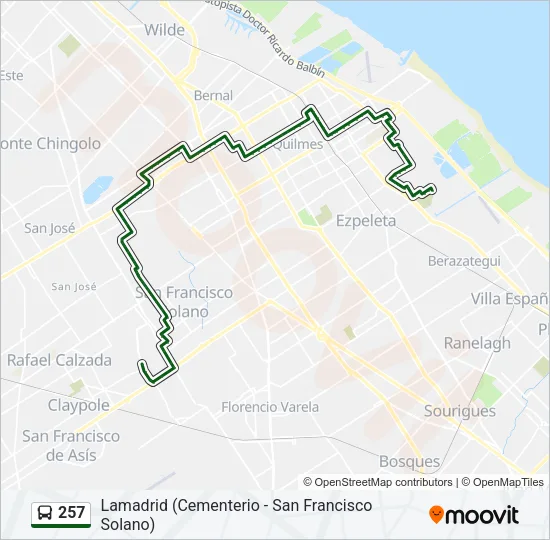 257 Colectivo Line Map