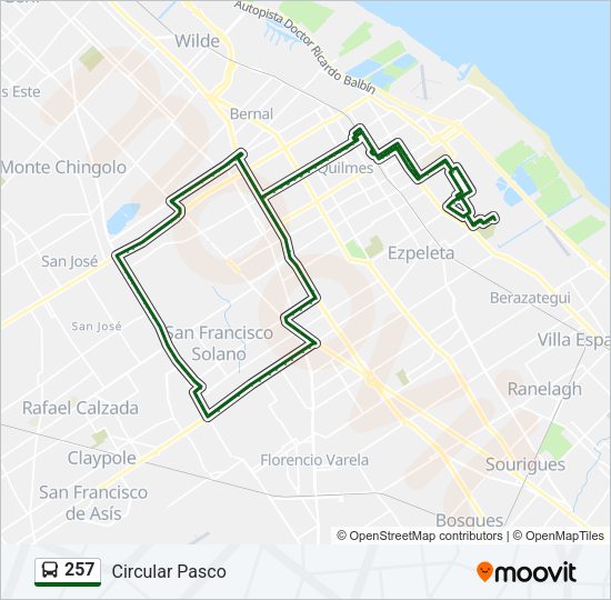 Mapa de 257 de Colectivo