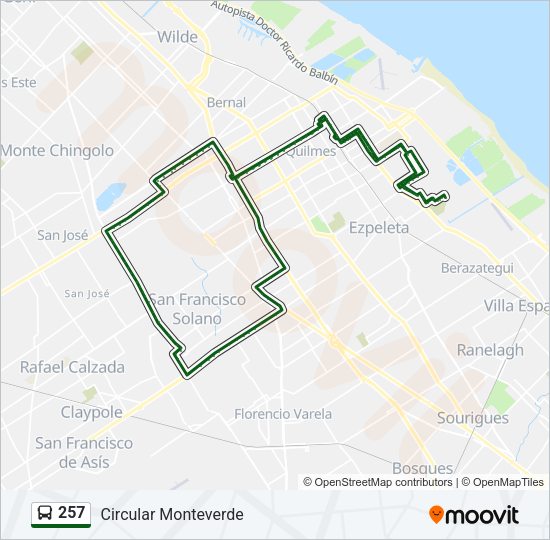 Mapa de 257 de Colectivo