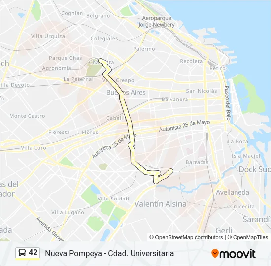 42 Colectivo Line Map