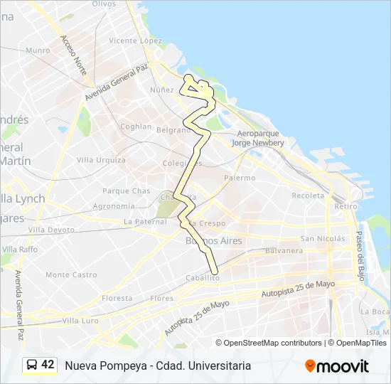 42 Colectivo Line Map