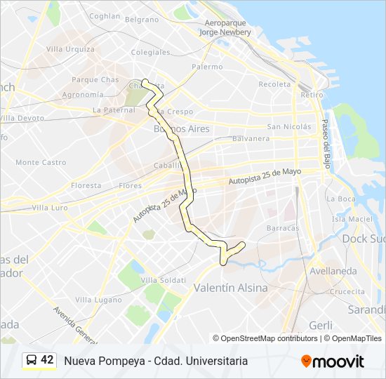 42 Colectivo Line Map