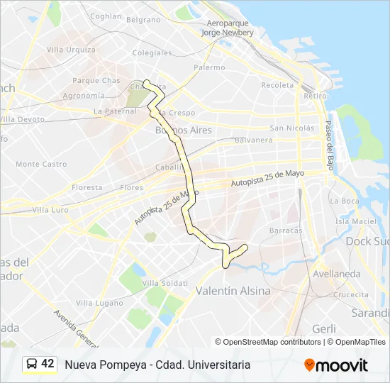 42 Colectivo Line Map