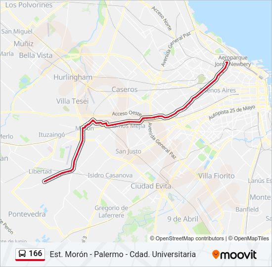 166 Colectivo Line Map