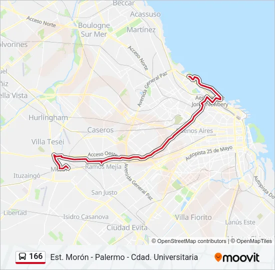 166 Colectivo Line Map