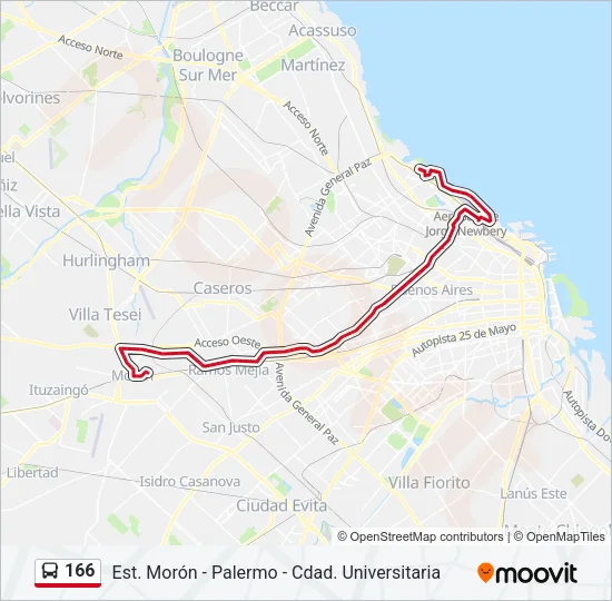 166 Colectivo Line Map