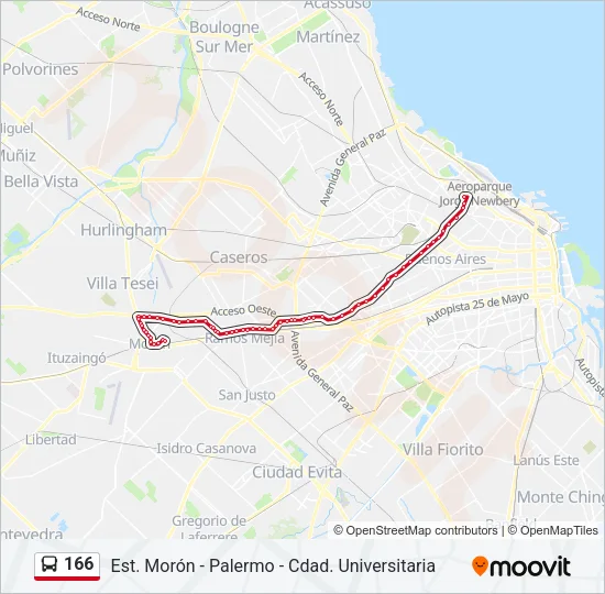 166 Colectivo Line Map