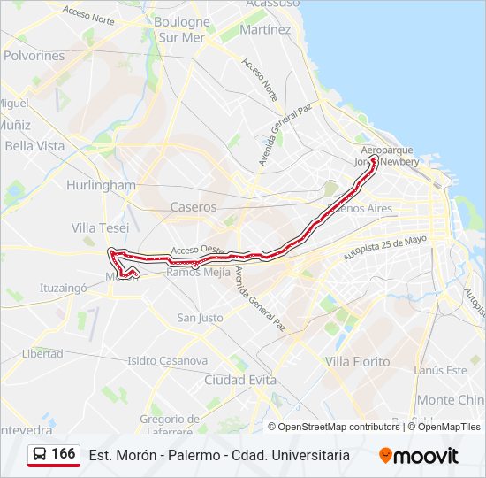 166 Colectivo Line Map