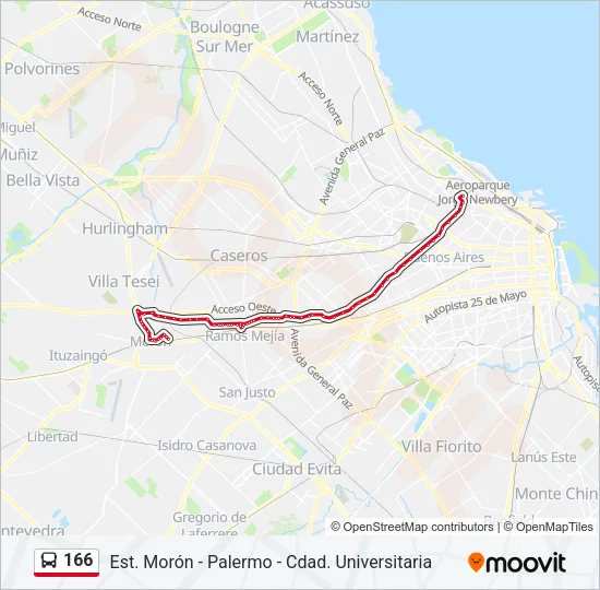 166 Colectivo Line Map