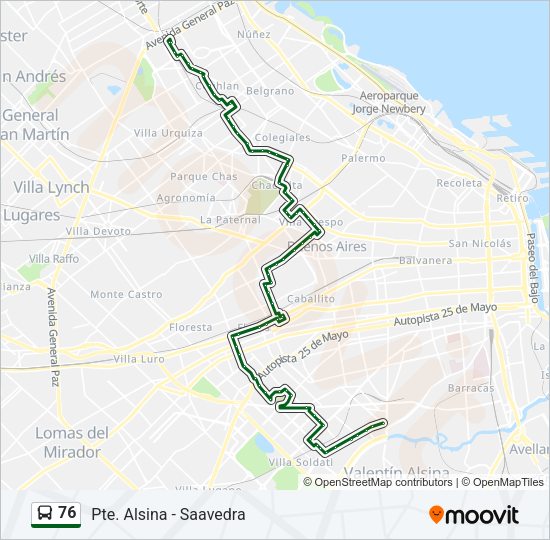 76 Colectivo Line Map