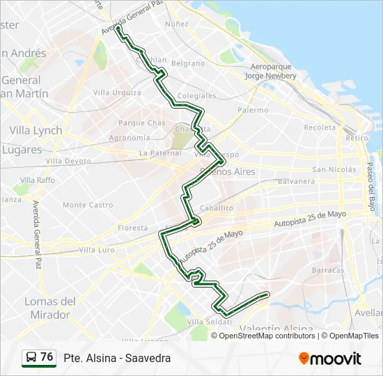76 Colectivo Line Map