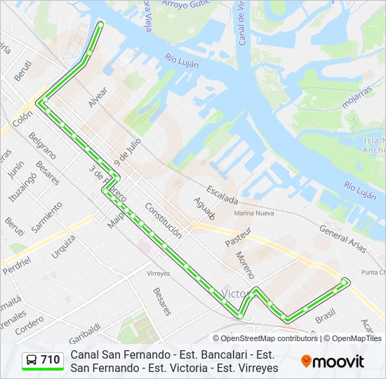 Mapa de 710 de Colectivo