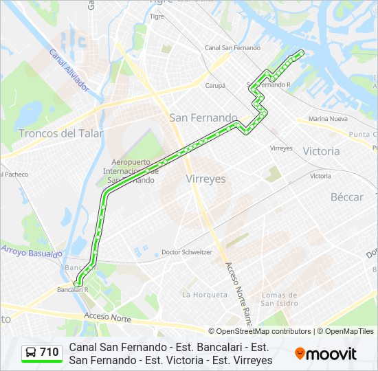 Mapa de 710 de Colectivo