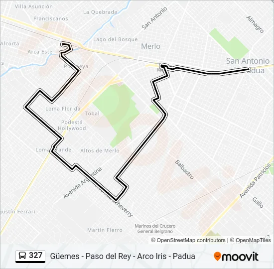 327 Colectivo Line Map