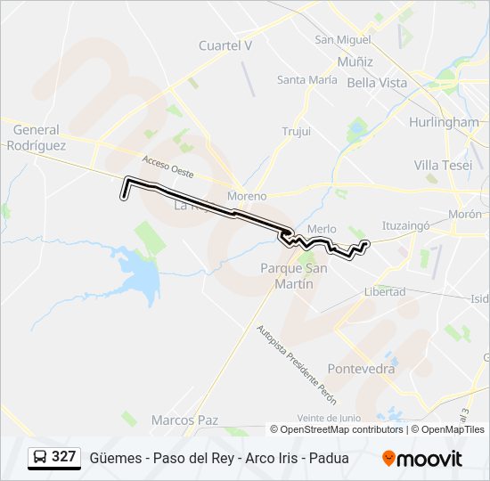 Mapa de 327 de Colectivo