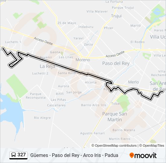 Mapa de 327 de Colectivo