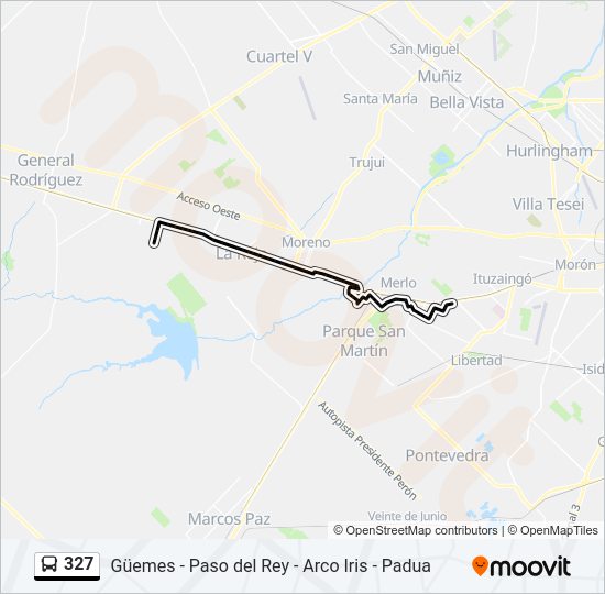 Mapa de 327 de Colectivo