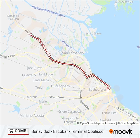 Mapa de COMBI de Colectivo