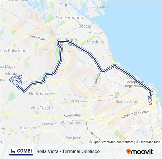 COMBI Colectivo Line Map
