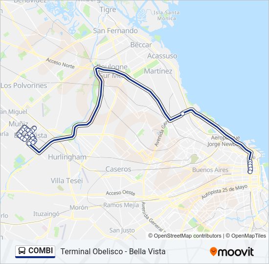 Mapa de COMBI de Colectivo