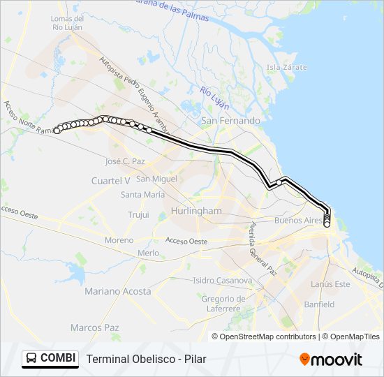 Mapa de COMBI de Colectivo