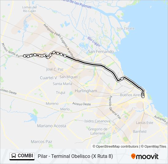 Mapa de COMBI de Colectivo